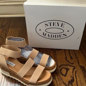 Steve Madden Beige Strap Sandals